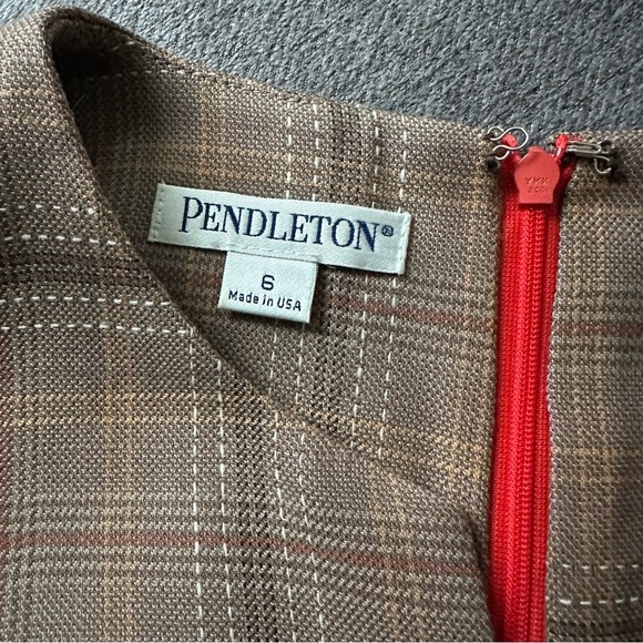 Pendleton Plaid Vegan Wool Midi Dress Size 6 - Picture 5 of 8